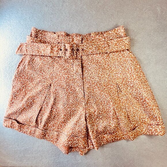 Jonathan Simkhai Lillian Shorts Size 8 Linen Blend in Cayenne Abstract Floral - Picture 4 of 15